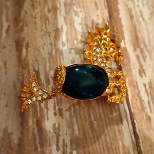 Seahorse by Kenneth Jay Lane jewelry Brooch Rare